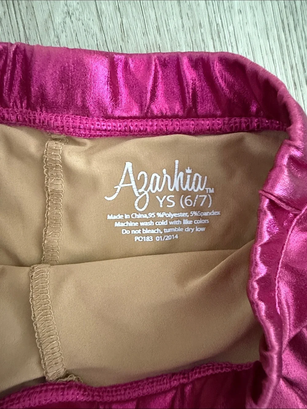 Azarhia Hot Pink Shimmer Gathered Skort Girls Size YS 6/7 Athletic Tennis Skirt